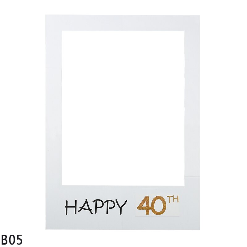 Fødselsdag fotoboks ramme 1 18 21 30 40 60 hvid fotoramme fotobooth rekvisitter børn voksen tillykke med fødselsdagsfest dekor rekvisitter ramme: B05