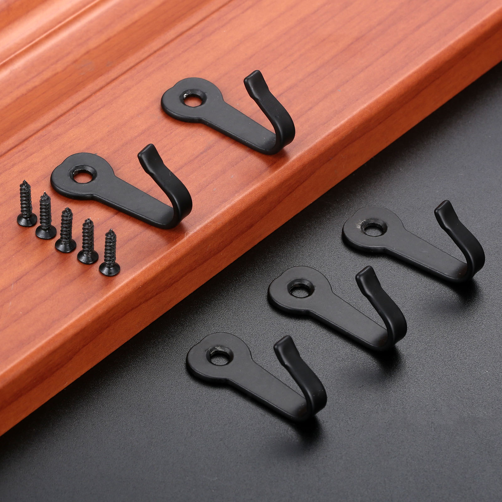 5Pcs Haken Mini Legering Hangers W/Schroeven Wandmontage Opknoping Rustieke Toetsen Jas Zak Hoed Handtas Badkamer Keuken 40Mm Zwart/Wit: Brons