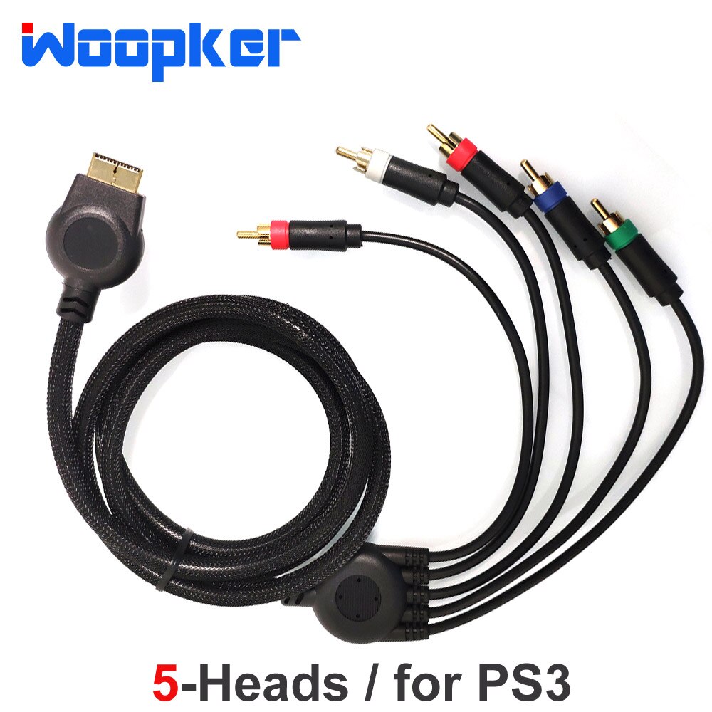 1.8m/5ft Multi Component AV Cable Premium High Resolution Game Cable Accessories for Sony Playstation 2/3