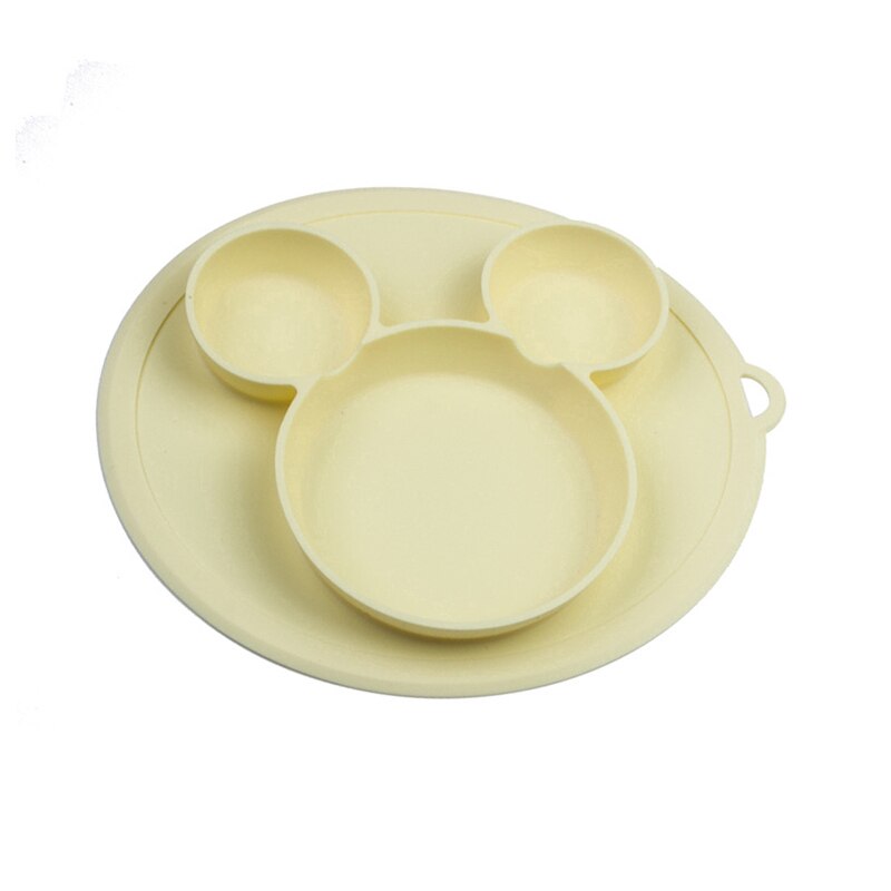 Assiette à manger en Silicone pour bébé, alimentaire, mignon renard, ventouse, vaisselle, bol d&#39;alimentation supplémentaire pour enfants, plats souples, 100%: 12