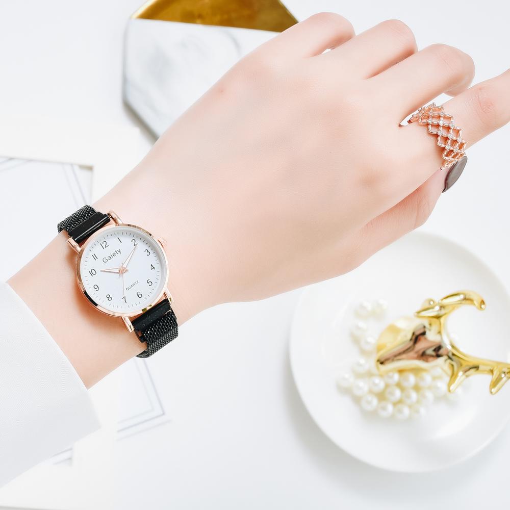 Dameure simple vintage lille urskive ur sød magnet mesh rem sport rose guld armbåndsur reloj mujer