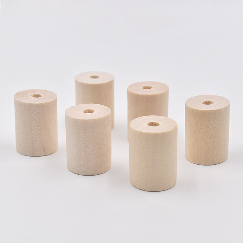 Cuentas de madera cilíndricas, cuentas de madera natural sin terminar para manualidades, joyería, decoración de granja