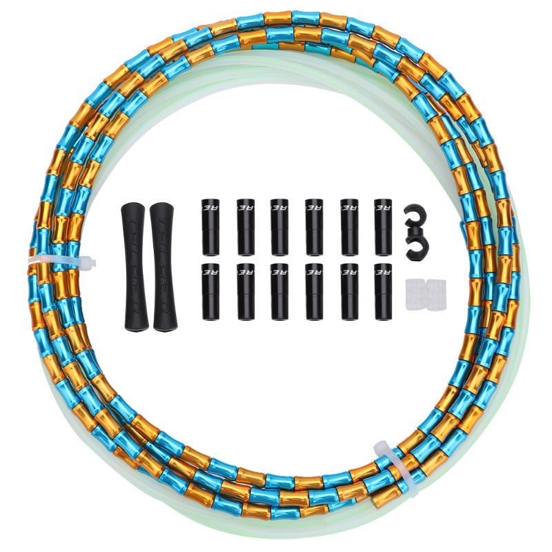 Bicycle Fishbone Line Aluminum Alloy MTB Bamboo Shaped Pipe Cable Tube Bike DIY Modification Parts Accessories: A