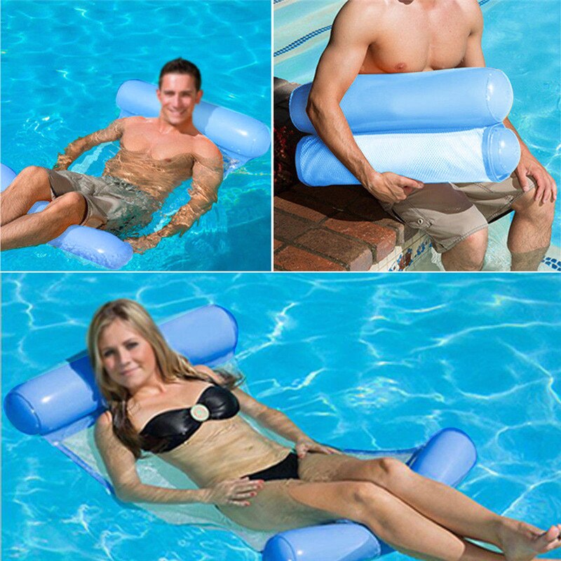 Sommer svømmepøl vand hængekøje flydende stol flydende seng pvc svømning vand lounge stol blå