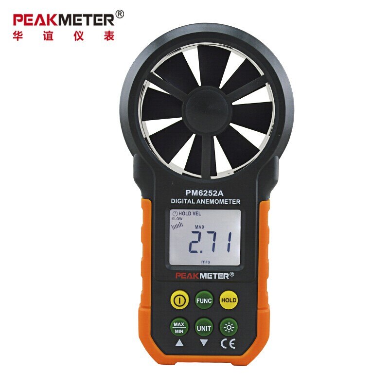 PEAKMETER PM6252A PM6252B LCD Digital Anemometer thermometer Wind Air Velocity Tester Humidity Temperature Backlight RH USB Port: PM6252A