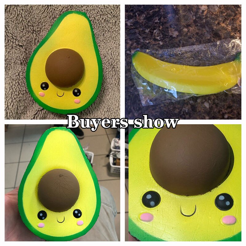 Kawaii Avocado Diy Antistress Squishy Speelgoed Gesimuleerde Fruit Serie Trage Stijgende Stress Grappig Speelgoed Voor Volwassenen Baby Xmas