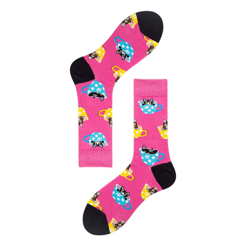 #39 heren gitaar beer wasbeer alpaca lama alpaco's dinosaurus gans maïs happy crew sok nieuwigheid grappig dier casual sok voor heren: 1