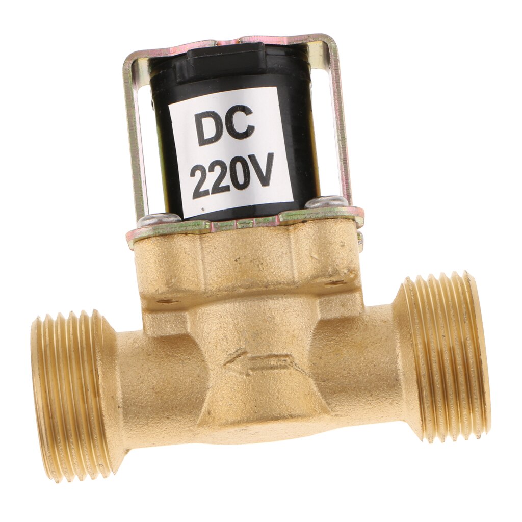 Messing normalt lukket elektrisk magnetventil luft vand 6 punkter udvendigt