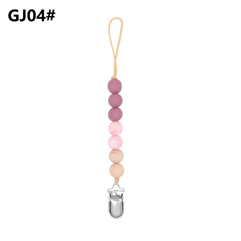 Atrapy klipsów chłopcy niemowlę dziewczyny łańcuszek smoczka silikonowe ząbkowanie ulga zabawki koraliki Soothie uchwyt na smoczek klipy prezent na niemowlę prysznic: 4