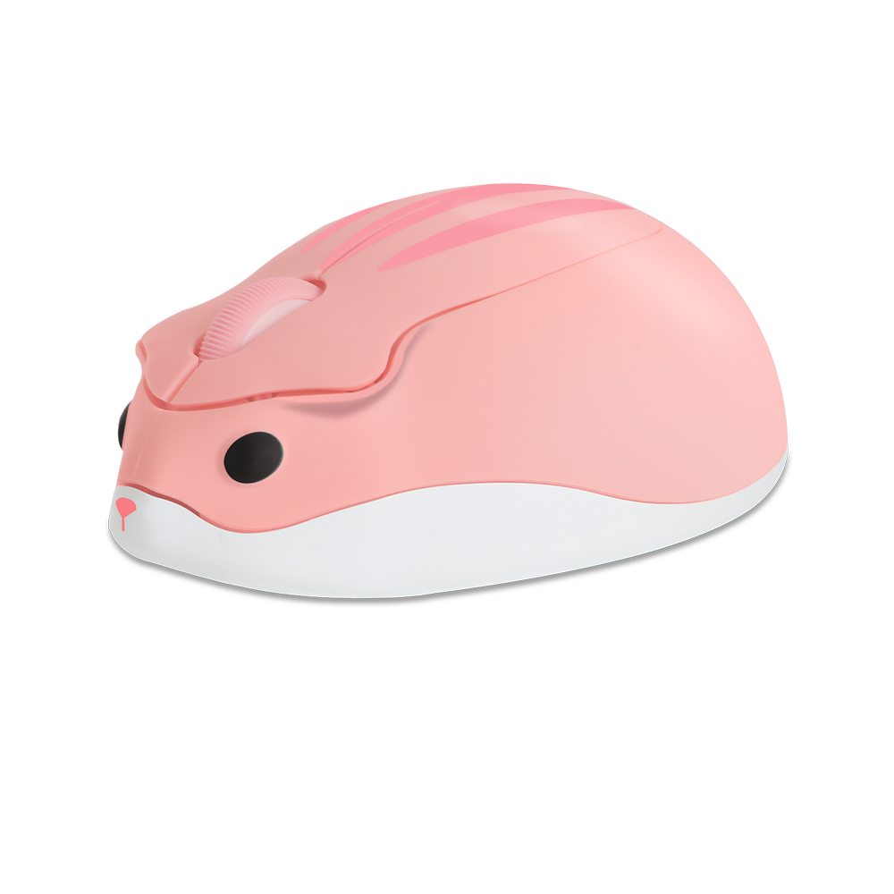 Mini mouse sem fio 3d fofo hamster 2.4g bluetooth modo duplo conectividade bateria de longa duração mudo mouse óptico usb para laptop pc: Vermelho