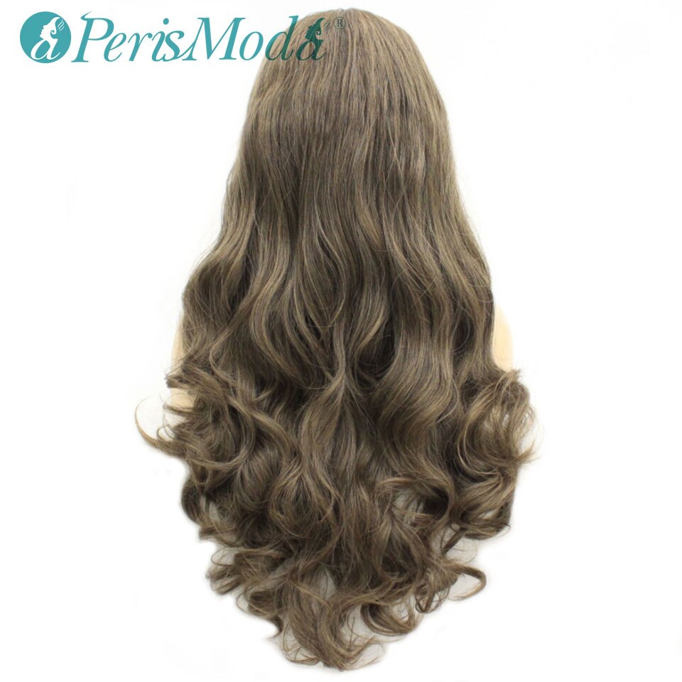 Synthetic Lace Front Long Wavy Middle Part Mixed Color Wig PerisModa Synthetic Wig for Black/White Women Natural Synthetic Wigs: 24inches