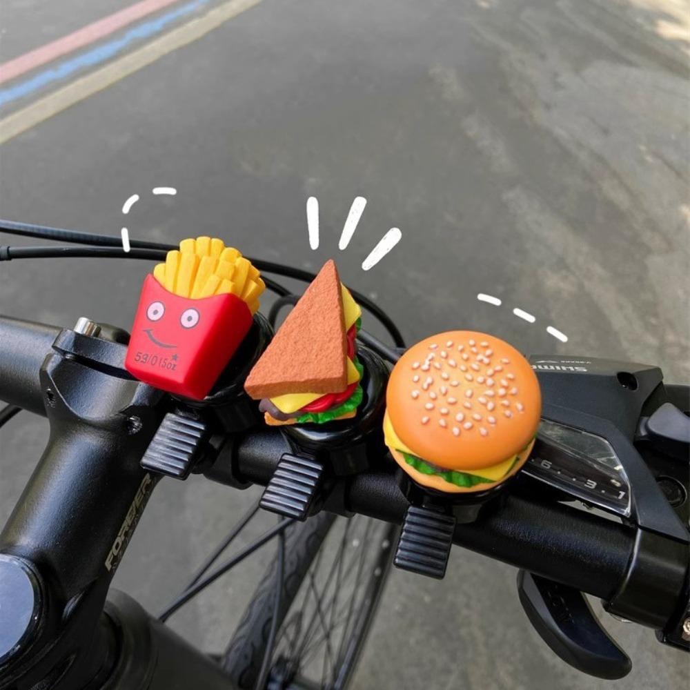 Fahrradzubehör Hamburg Karikatur Fahrradklingel Pommes Frites Sandwich Fahrradhupe Karikatur Laute Fahrrad Rollerklingel Fahrradlenker