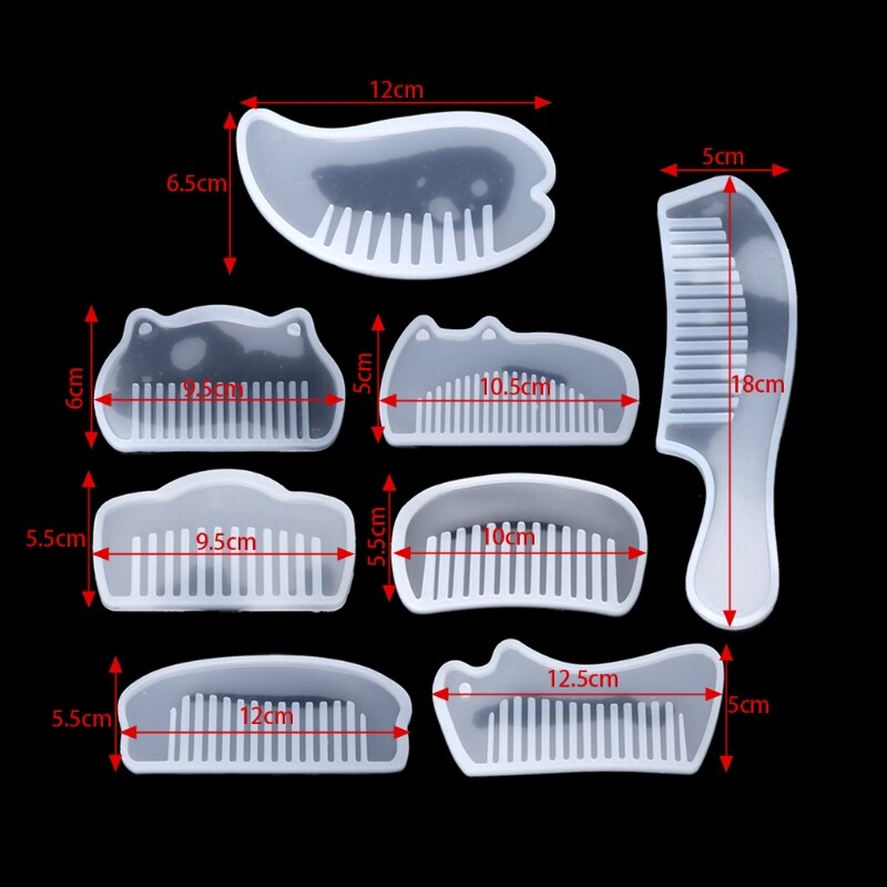 3D Transparent Silicone Comb Mold Epoxy Resin Molds For DIY Jewelry Making Tools