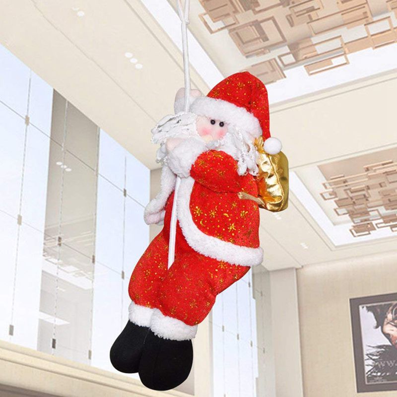 6 stk juledekoration julemanden klatrer på rebet af indendørs / udendørs vægvinduer for at hænge julepynt