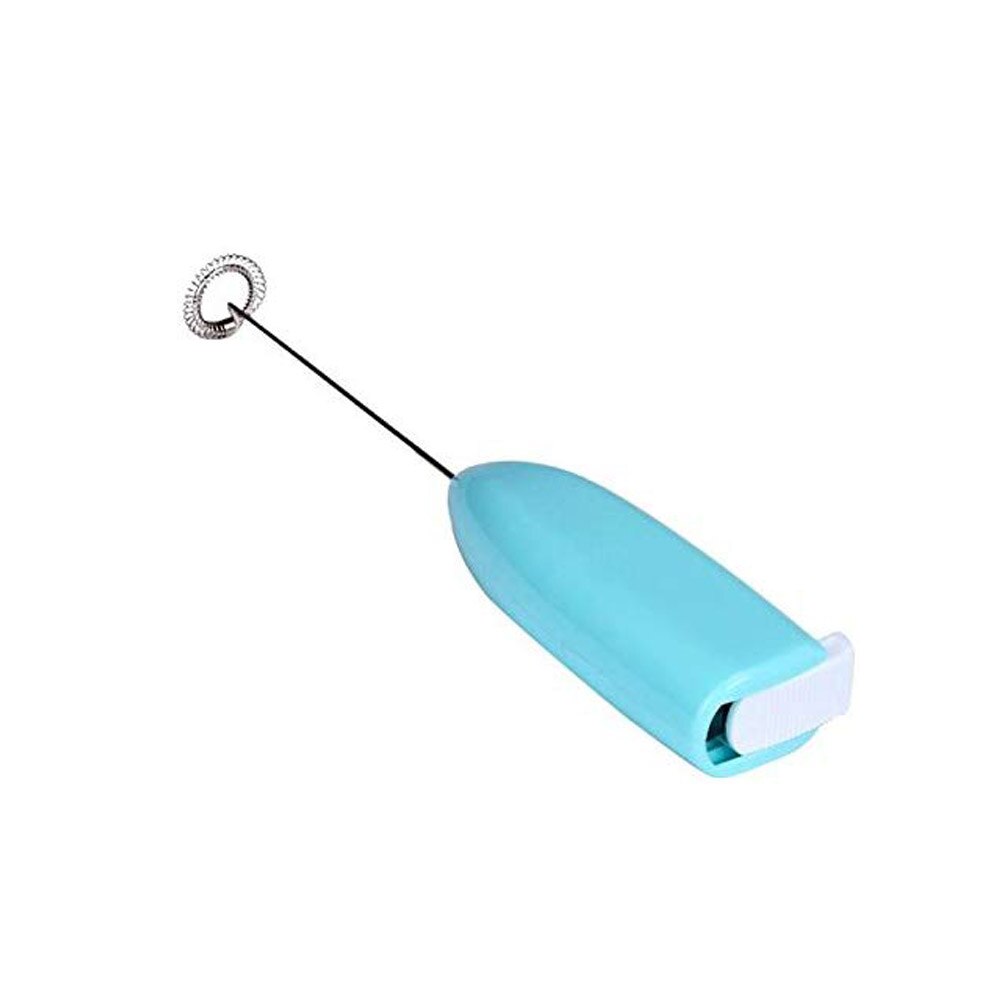Batidor eléctrico para bebidas, batidor de café, Espumador de leche, batidora mexclador agitador de huevos, batidor eléctrico de Mini Mango, utensilios de cocina: Azul