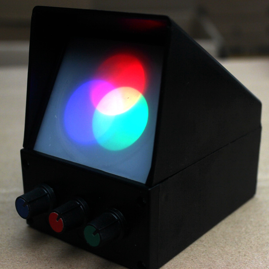 Drie synthetische experimentele apparaat voor demonstreren apparaat van optische fysica experiment van lichtbron kleur