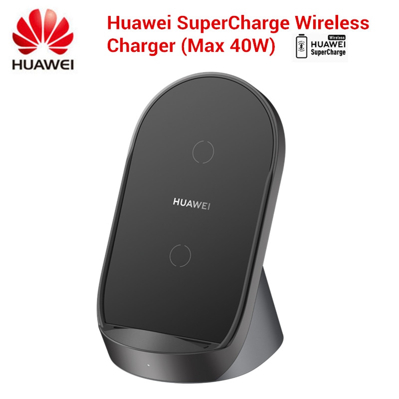 Suporte carregador sem fio huawei 40w max, área de trabalho vertical cp62 para p40 pro mate 30 pro iphone 11/x x