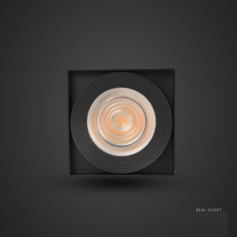 Square spot light Square surface mounted downlight LED 12W non-opening seat type COB spot light surface mounted light