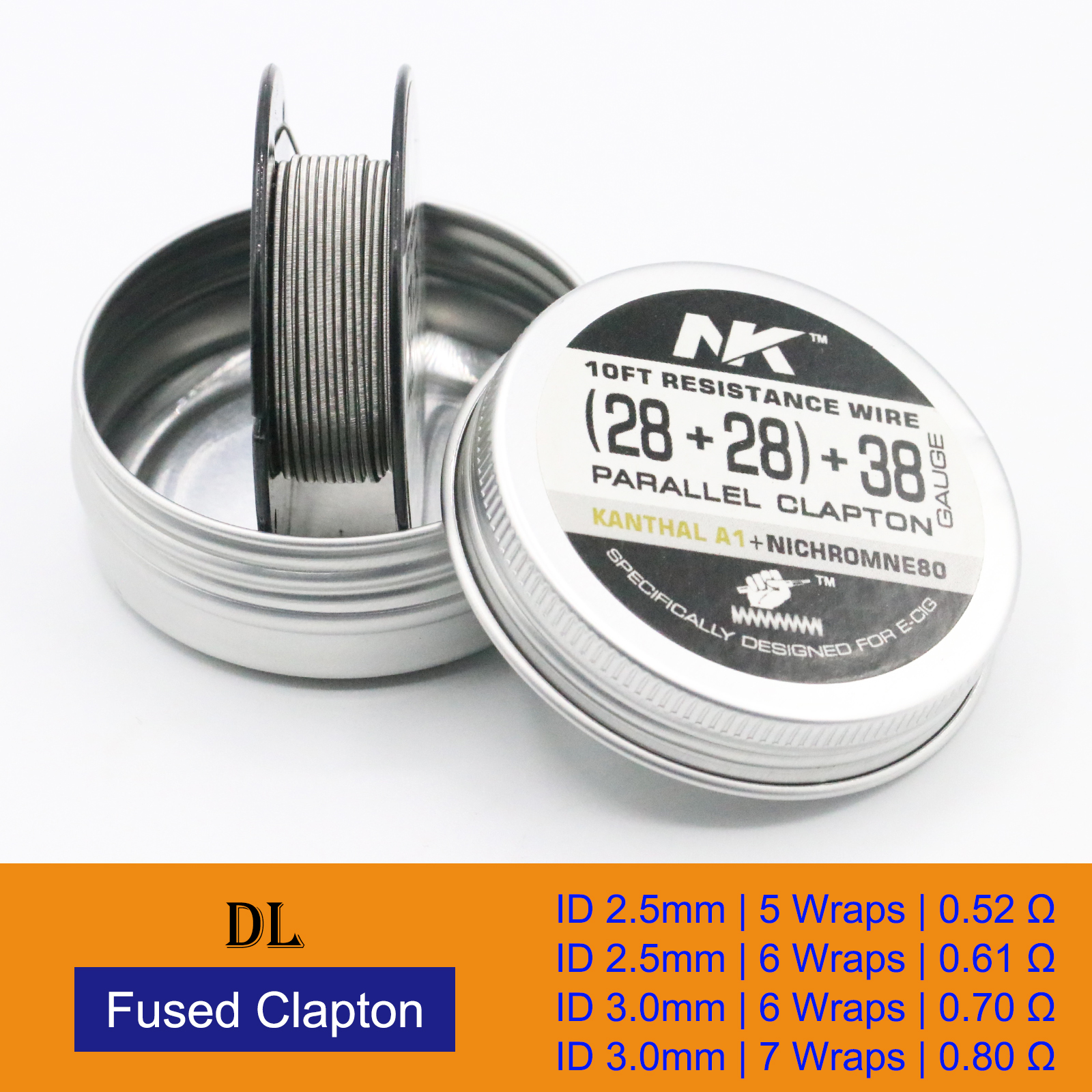 NK Ni80 filo di bobina Clapton fuso Nichrome sfalsato filo di riscaldamento alieno per Vape RDA RTA 10 piedi: 13. Ni80 28x2-38