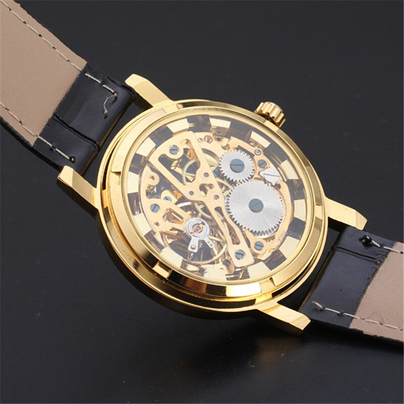 Brand Winner Casual Rvs Mannen Mechanische Horloge Skeleton Hand Wind Horloge Voor Mannen Dress Horloge