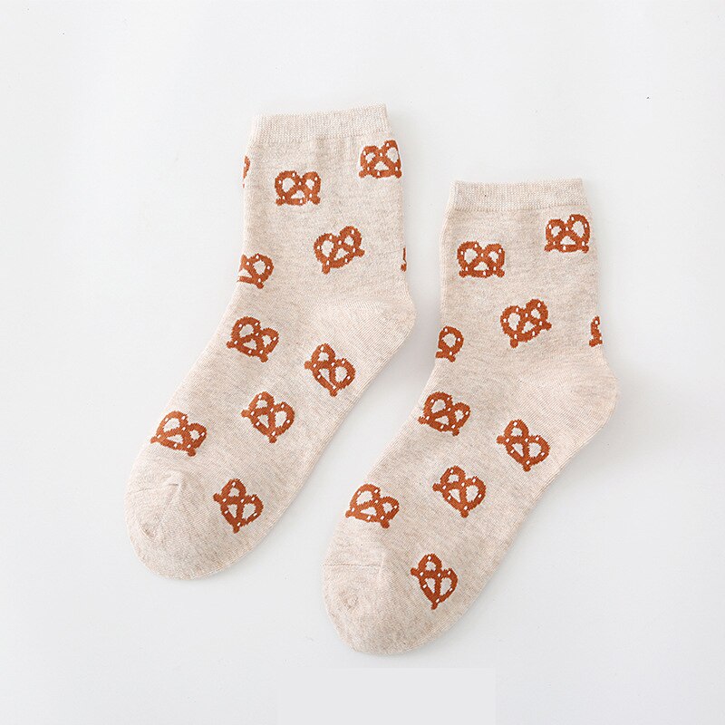 Zomer cartoon watermeloen wortel ei konijn strik pizza kers koekje vrouwen koreaanse versie van sokken straatsokken: 5