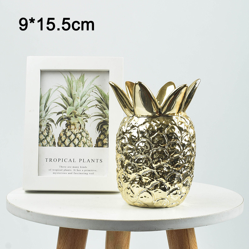 Récipient de stockage de bougie d'aromathérapie de réservoir de stockage d'ananas en céramique nordique couverture antipoussière boîte de rangement de bureau d'artisanat: C Pineapple Candles