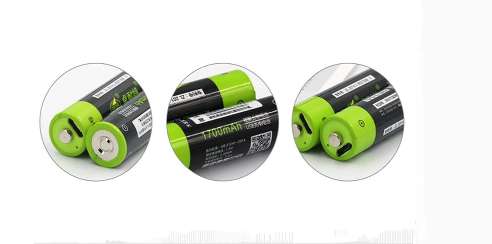 Znter 1700 Mah 1.5V Aa Oplaadbare Batterij Usb Oplaadbare Lithium-polymeer Batterij Snel Opladen Via Micro Usb kabel