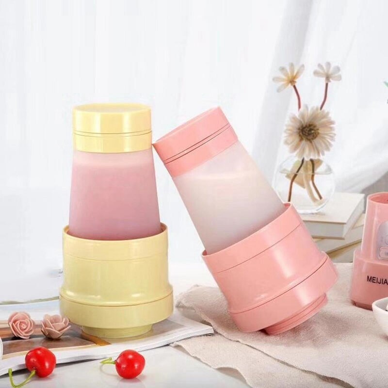 Folding Juice Blender Portable USB Juicer Cup Mixing Machine Smoothies Baby Food Fruit Mixer Kitchen Tool Pink
