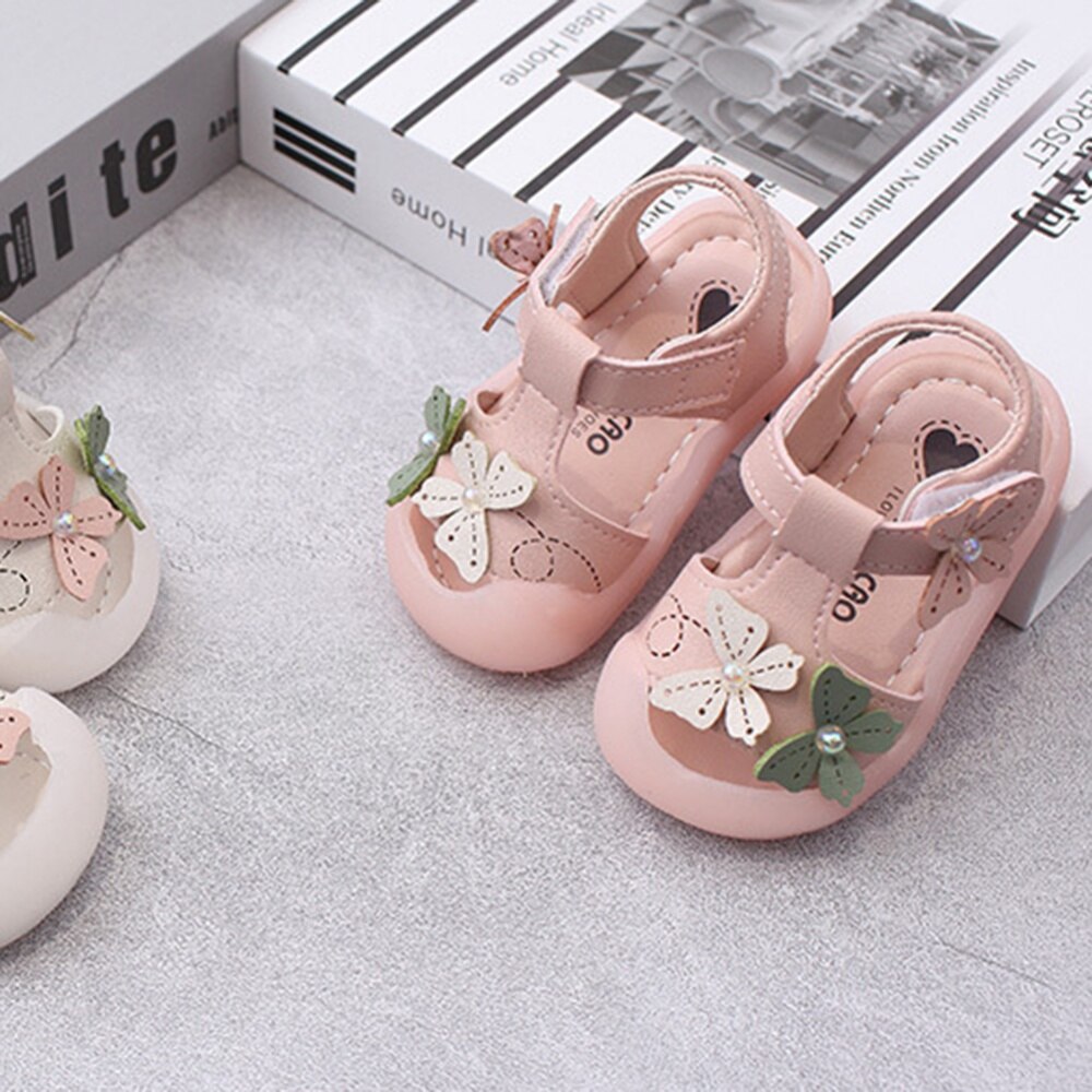 Kleinkind Baby Mädchen Sandalen Sommer Cloes Kappe Schuhe mit Schmetterling Anti Unterhose Gummi Sohle Kleinkind Prewalker Erste Wanderschuhe