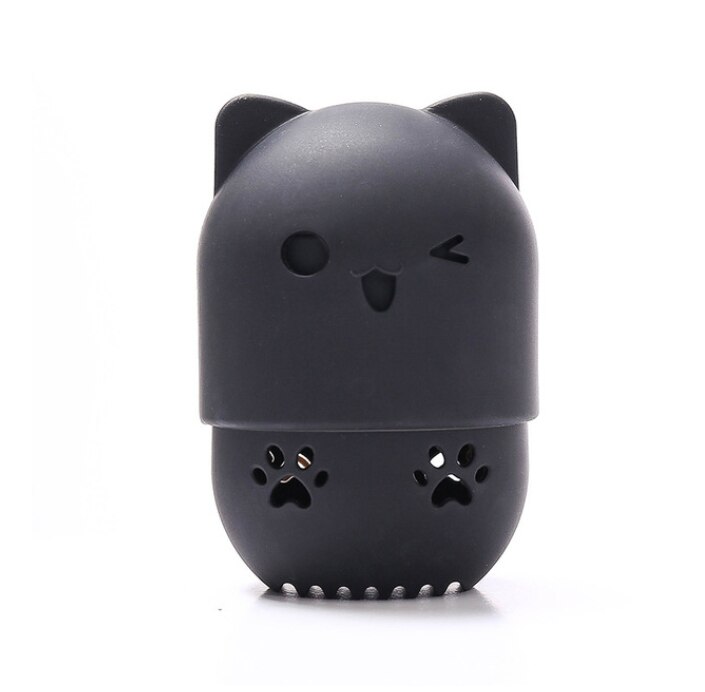 Kitten Soft Silicone Powder Puff Drying Puff Blender Beauty Sponge Travel Case Holder Sponge Egg Capsule Display Rack Egg: Yellow