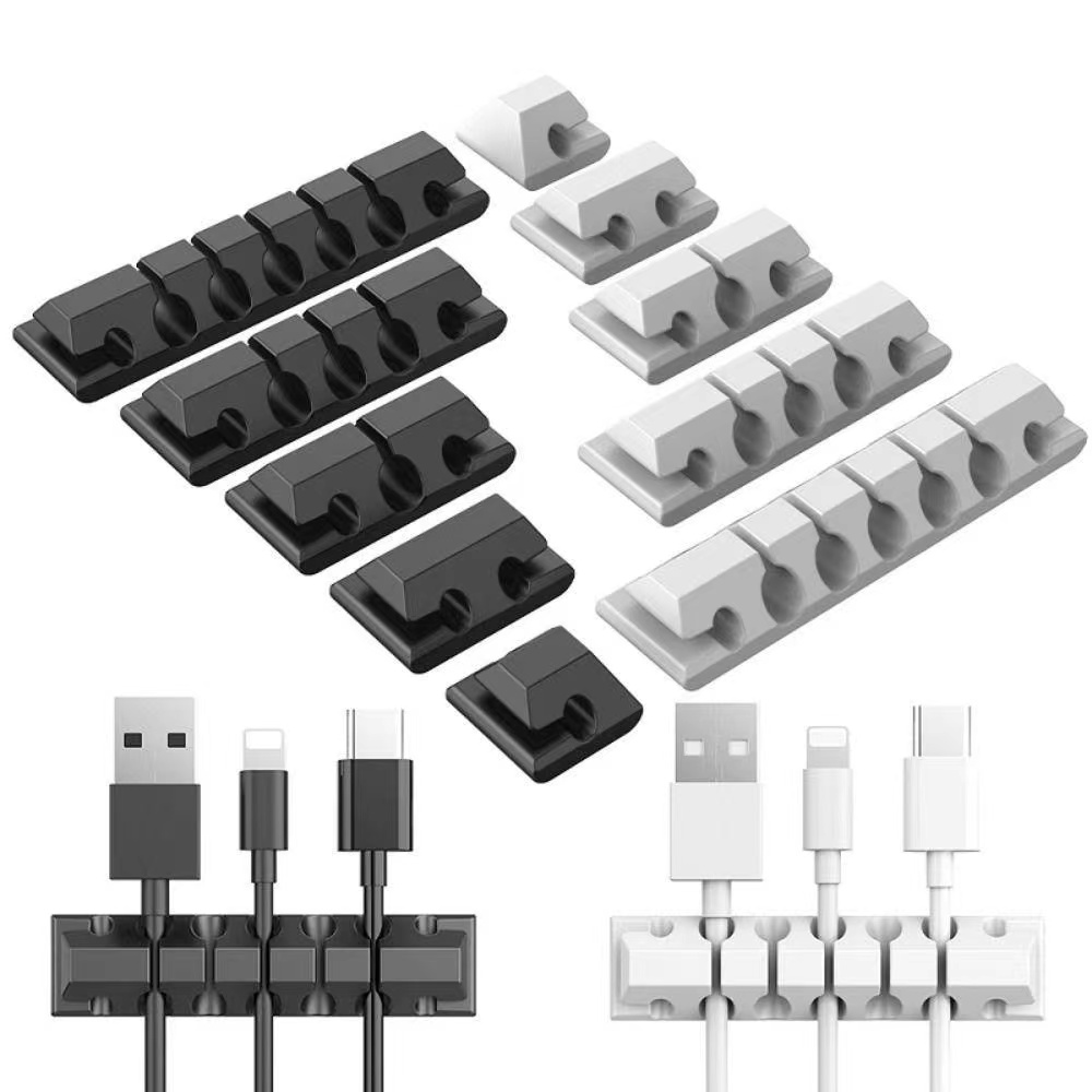 Organizzatore del cavo del supporto del cavo gestione del cavo in silicone avvolgitore USB clip per cavi ordinati da tavolo per l'organizzatore del cavo della cuffia del topo