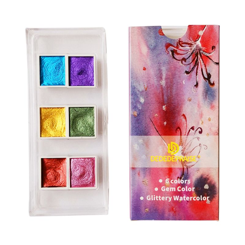 Ensemble de couleurs à paillettes, Pigment métallique doré, peinture d'artiste, N7MA, 6/12 couleurs