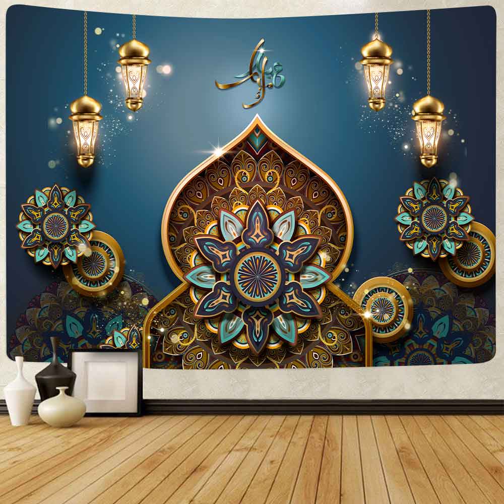 Simsant festival gobeliner eid muslimske ramadan kunst væghængende gobeliner til stue hjem sovesal dekor banner