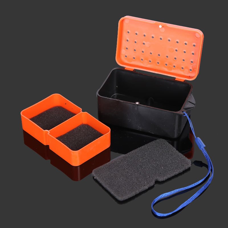 Caja de cebo vivo multifuncional, 1 pieza, 2 compartimentos, señuelo de gusano rojo, caja de plástico, Mosca, lubina, Tilapia, aparejos de pesca de carpa,: large