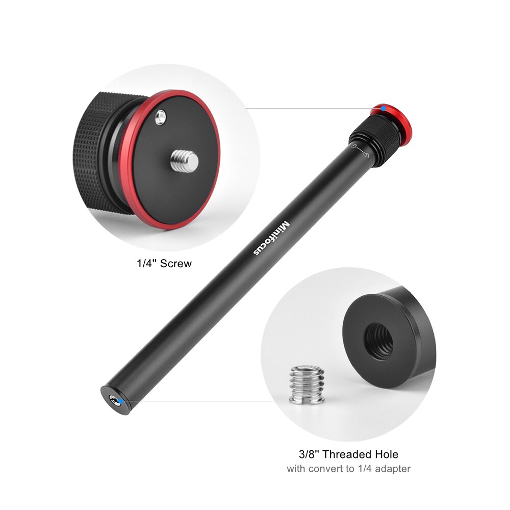 Tubo de extensión de columna central para trípode, extensor de montaje de cámara, varilla telescópica, poste de 2 secciones para cámara DSLR, trípodes de cardán de mano