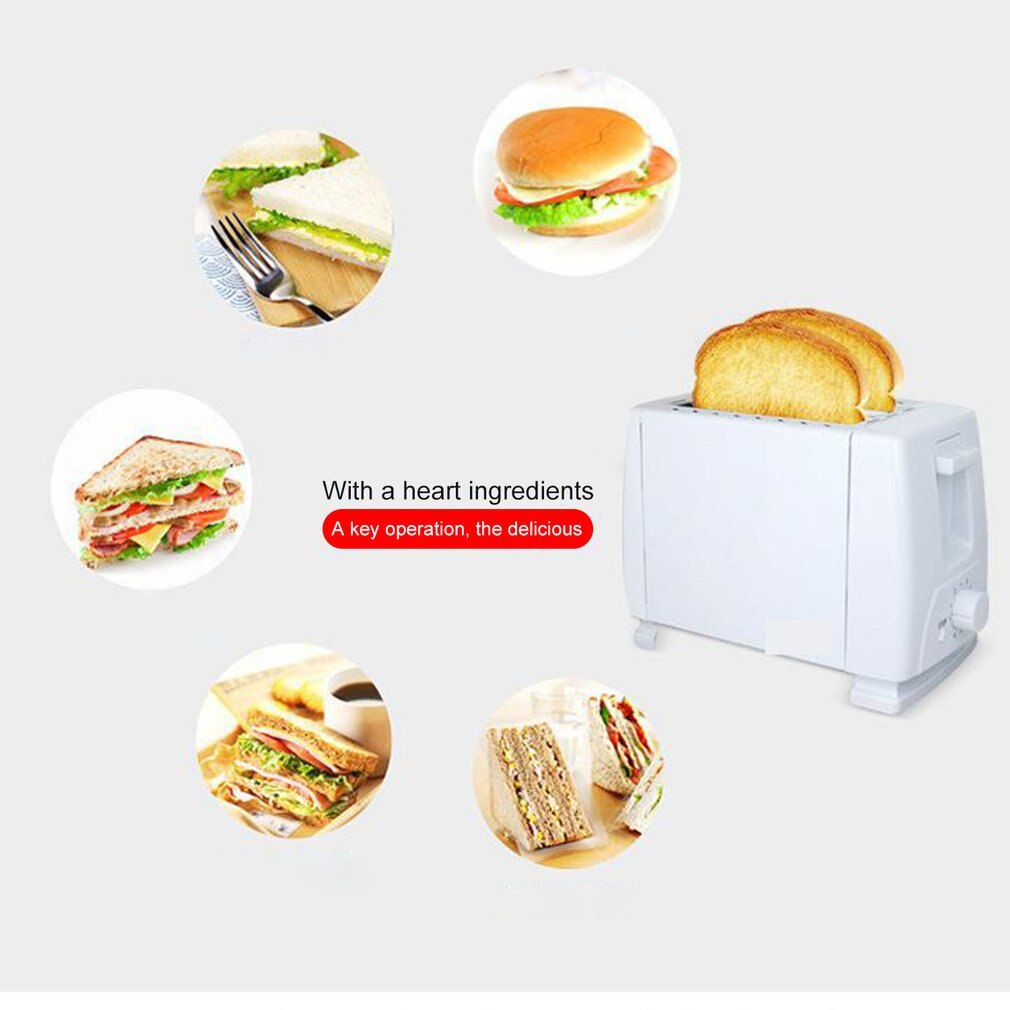 Tostadora hogareña de 2 rebanadas para hornear huevos fritos, descongelación de 6 archivos, función automática de sincronización pop-up, tostadora, máquina de desayuno