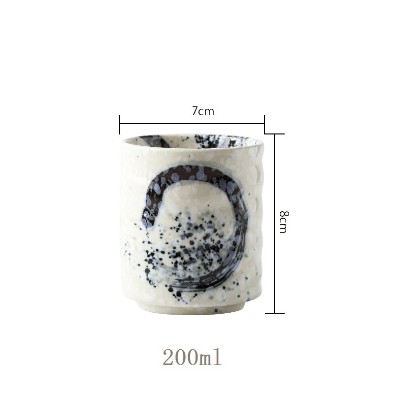CHANSHOVA-taza de té de cerámica pintada a mano de estilo retro chino tradicional, tazas grandes de porcelana China, taza de café, H092, 170/200ml: 2