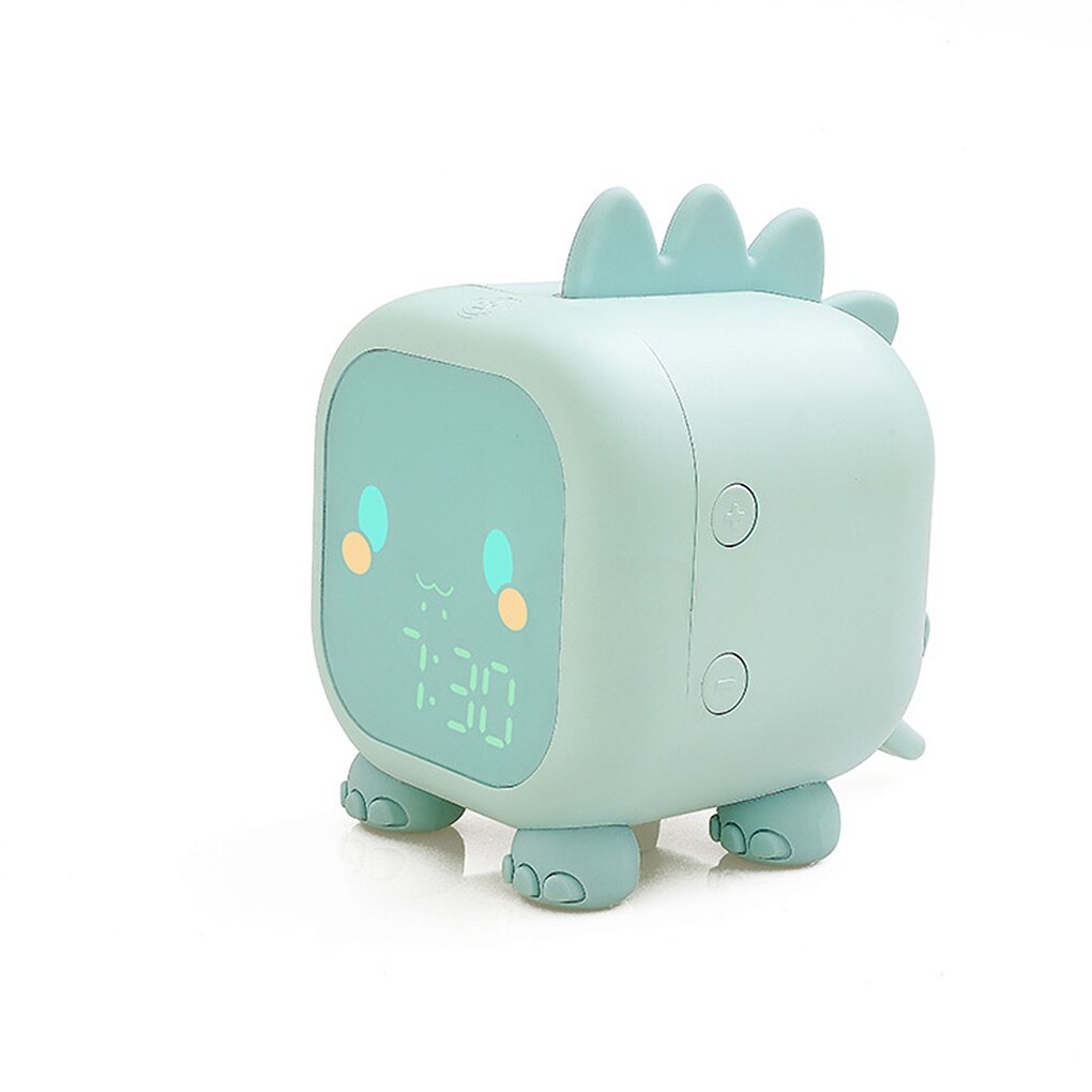 Alarm Clock Rabbit Alarm Clock Led Digital Snooze Cartoon USB Electronic Clock Timed LED Night Light Dinosaur Clock: B-Green