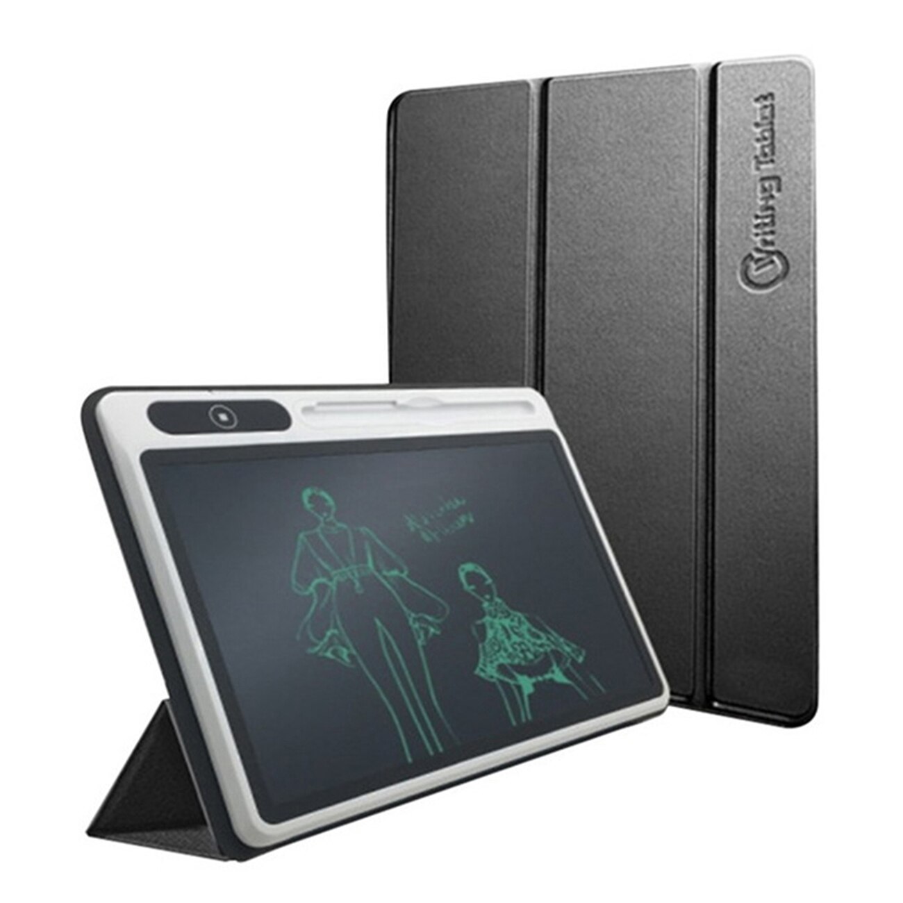 10.1 Inch LCD Writing Tablet Portable Digital Electronic Handwriting Pads Removable Tablet Business Drawing Leather Board: Black