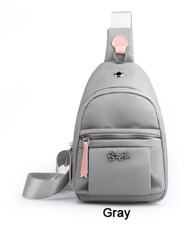 Bolsas de pecho para mujer paquete con cintura de nylon bolsas de viaje bandolera para bolso de un solo hombro de mujer paquete pequeño Femle Oxford Phone bolsas rosa: Gris