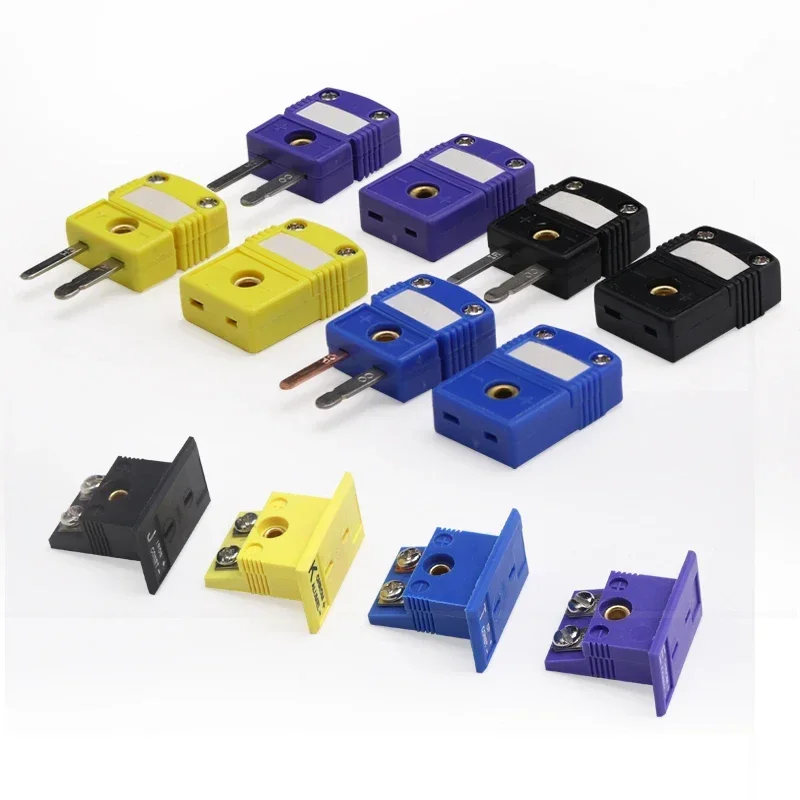 Enchufes y enchufes de termopar tipo K/T/J/E, montaje en Panel de Sensor, enchufe y conector de cable en miniatura, 1 Uds.