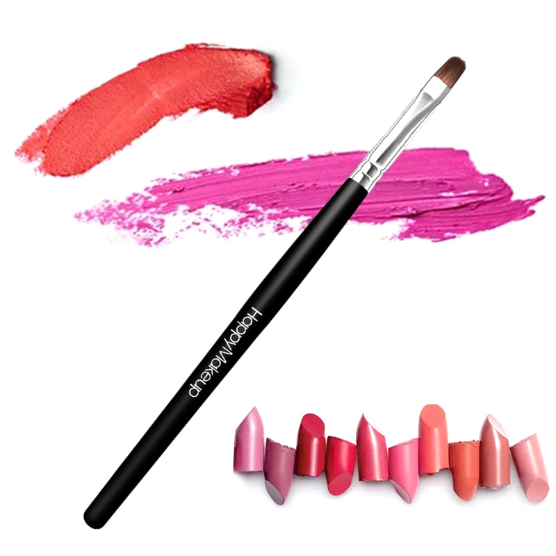 Brocha para maquillaje, manija de plástico de nailon, brocha para base de maquillaje en forma de ventilador, brocha para cejas, pincel cosmético para labios, herramientas: Lip brush