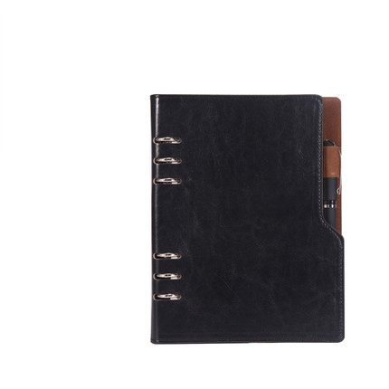 Anteckningsbok  a5 b5 läder bullet journal årsplanerare spiral agenda personlig dagbok pärm fickorganisatör för pappersvaror: Svart / A5