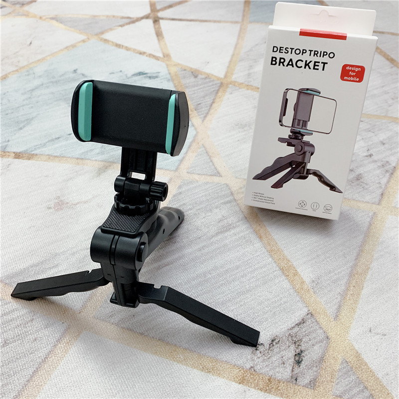 Phone Holder Portable Tripod Foldable Desktop Mobile Phone Stand Rotatable Selfie Holding Live Video Camera Stabilizer Bracke: Default Title