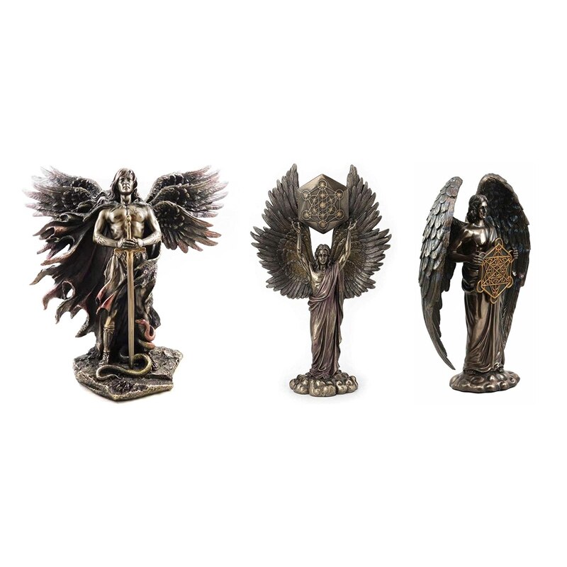 Metatron Gebronsde Seraphim Zes-Gevleugelde Guardian Angel Standbeelden Woondecoratie Ook Een Grote Voor Uw Vrienden