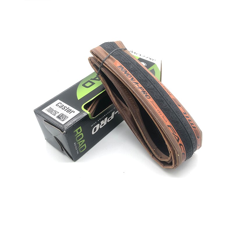 Neumático de INNOVA-PRO para bicicleta de carretera, llanta de borde amarillo 120TPI, 210g, 700 × 23C, 700 × 25C, 700C, 25C