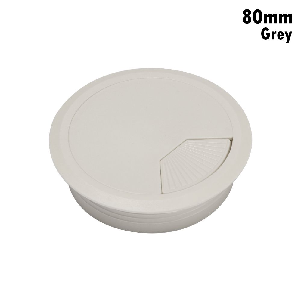60/80mm Desk Table Plastic Cable Hole Cover PC Computer Desk Round Wire Tidy Grommet: grey-80mm