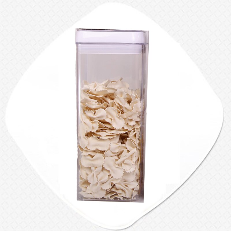 Multi-capacity Plastic Food Storage Box Snacks Dried Fruits Multigrain Storage Tanks Kitchen Containers Transparent Sealed Cans: 3.1LSquare