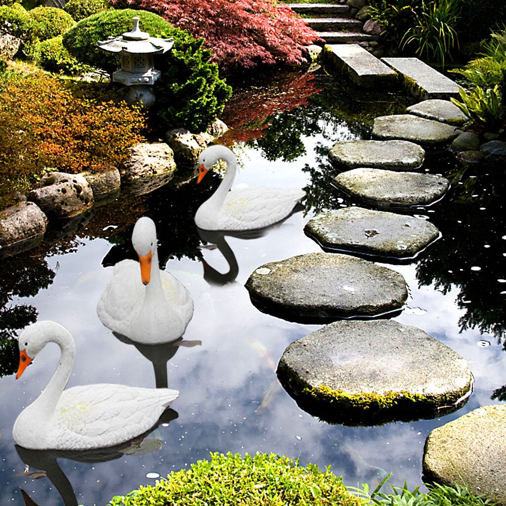 Decoy Floating White Swan Resin Simulation For Landscape Gardening Decoration Yard Ornamental White Decoration