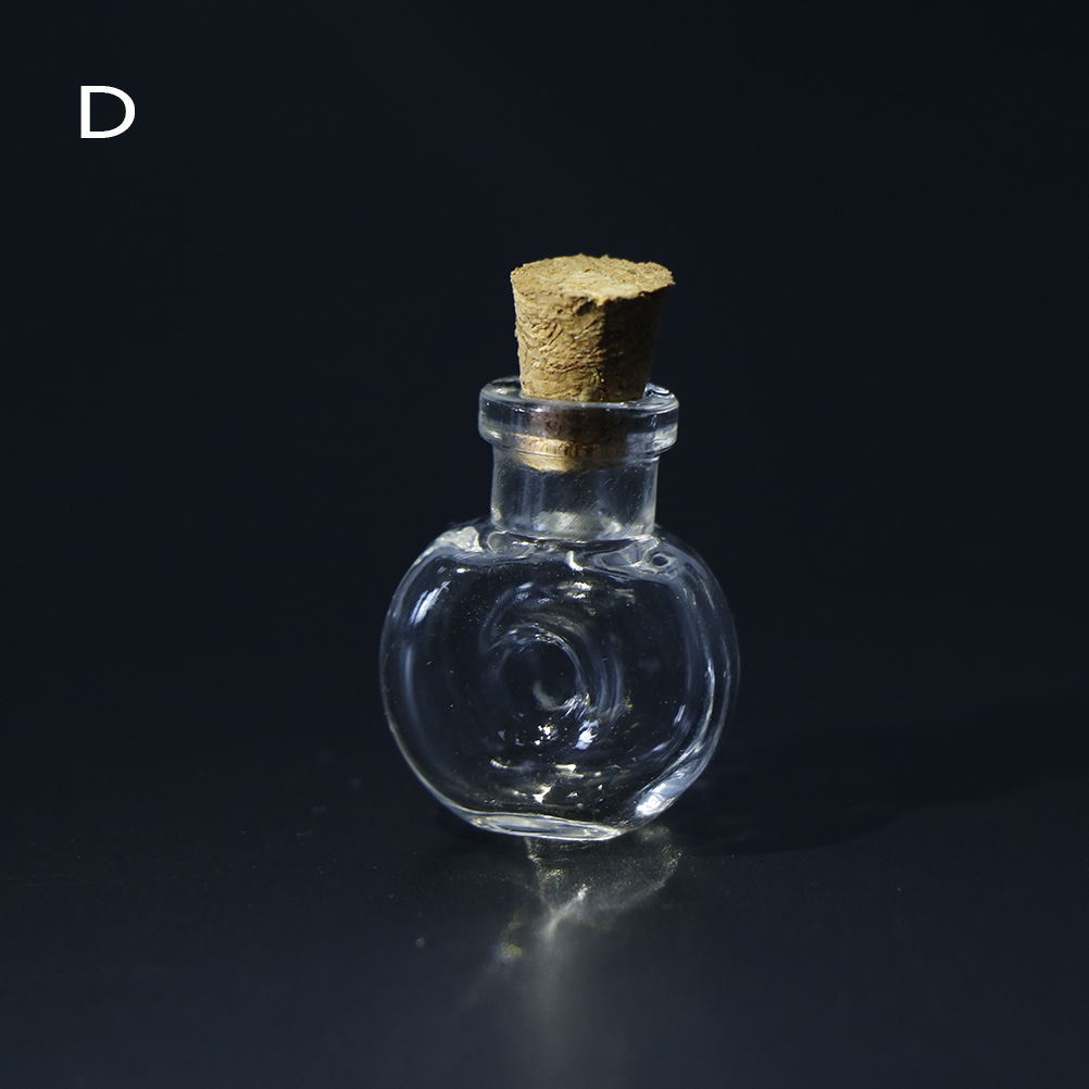 10 formen Mini Glas Flaschen Schlüssel Kette Anhänger Kleine wünschen Flaschen Mit Kork Phiole Kunst Gläser Für Armbänder 2,4 cm: 4